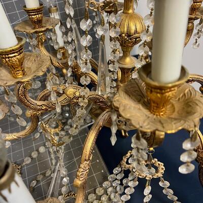 Gold Toned Crystal Chandelier 