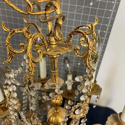 Gold Toned Crystal Chandelier 