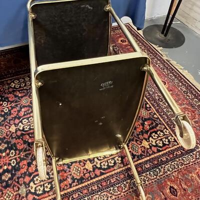 Gold and Wood Faux Bar Cart 