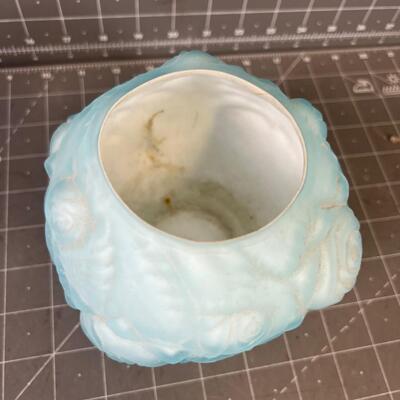 Satin Glass Fenton? Gall Shape Vase Light Blue 