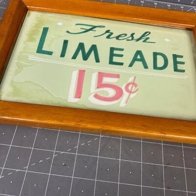 Fresh Limeade 15 Cents Sign 