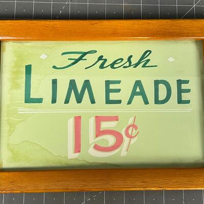 Fresh Limeade 15 Cents Sign 