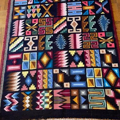 Lot 199 Ethnic Design Geometric Weaving Bright Colors 42x57