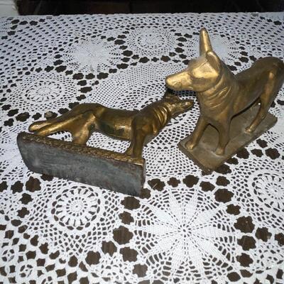Lot 200 Antique Dog Metal Bookends German Shepard
