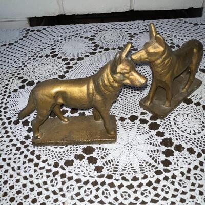 Lot 200 Antique Dog Metal Bookends German Shepard