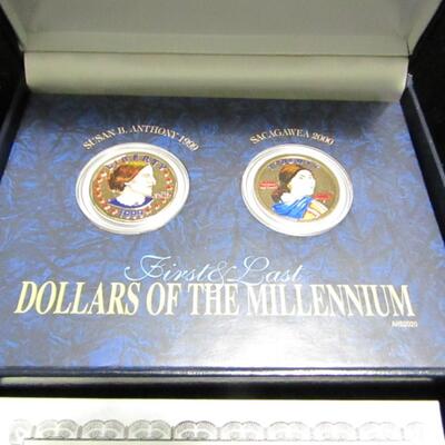 LOT 41  COLORIZED FIRST & LAST DOLLARS OF THE MILLENNIUM