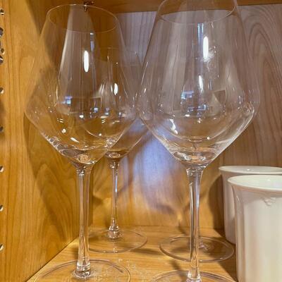 Casual Elegance Pattern Lenox Bowls & Coffee Cups plus Balloon Red Wine Glasses, Water Goblets