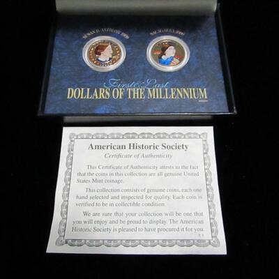 LOT 48  COLORIZED FIRST & LAST DOLLARS OF THE MILLENNIUM