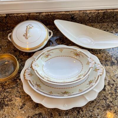 Meito China and Casual Elegance Lenox Serving ware, Higgins & Seiter serving ware from Cauldon England