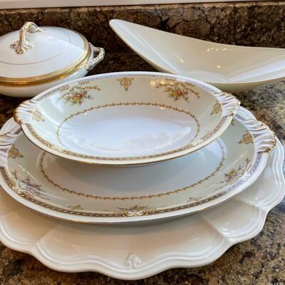 Meito China and Casual Elegance Lenox Serving ware, Higgins & Seiter serving ware from Cauldon England