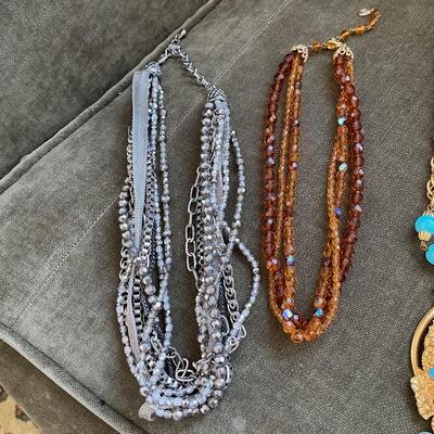 Fun and Unique Assorted Costume Jewelry, Beaded Hand Bag and Le Sac Knitted Bag