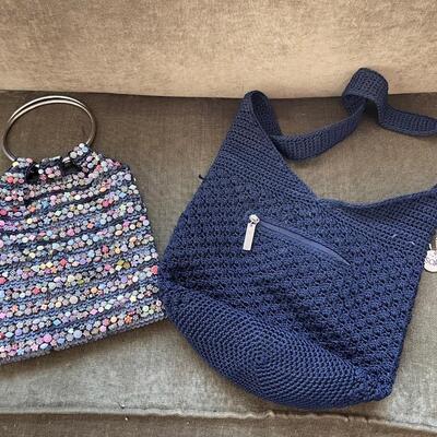 Fun and Unique Assorted Costume Jewelry, Beaded Hand Bag and Le Sac Knitted Bag