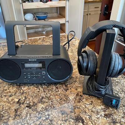 Sony Portable CD Player and Sony Wireless Headphones