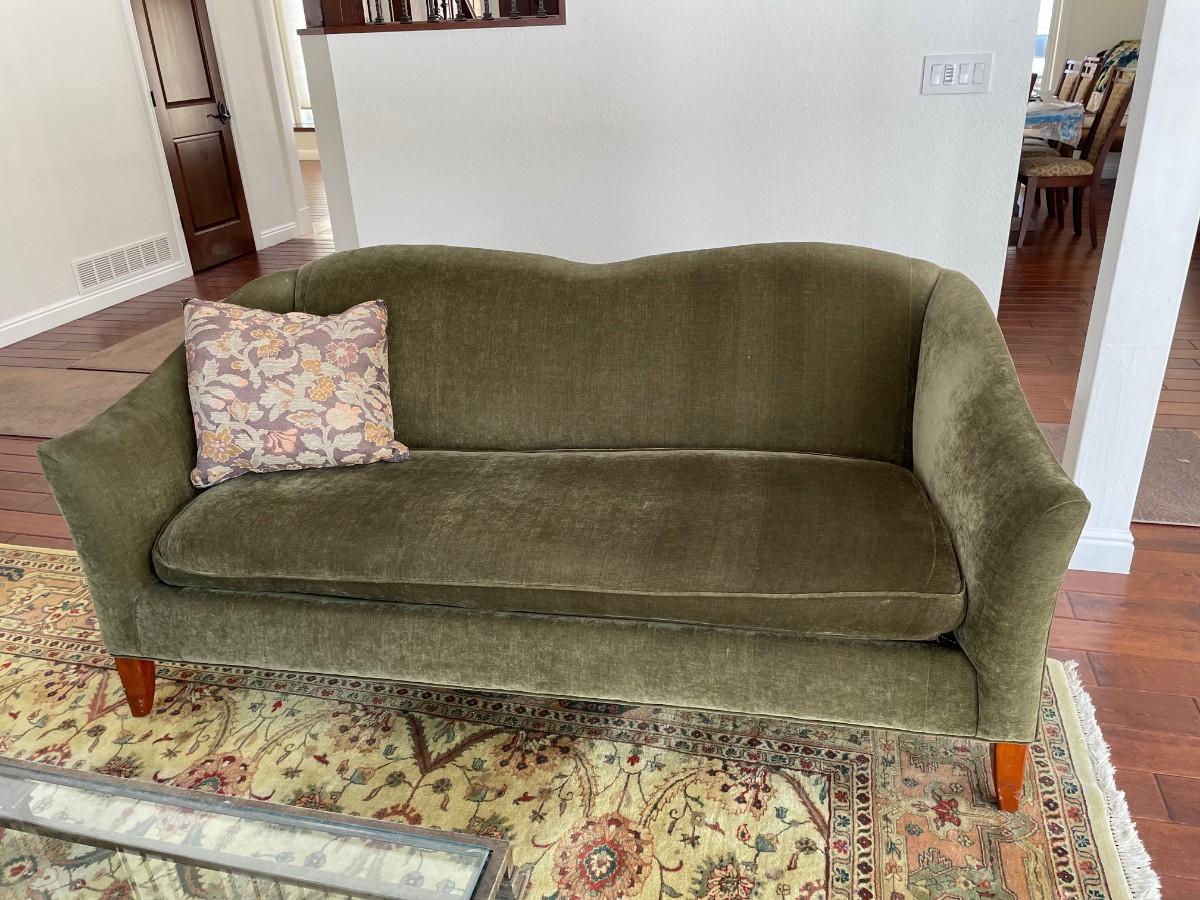 Sage Green Velvet Sofa