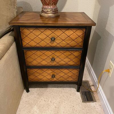 Hooker Three drawer night stand/end table with diamond pattern