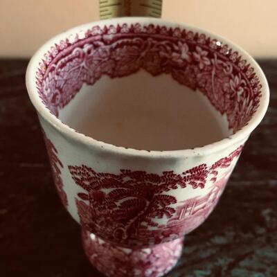 Vintage England Masonâ€™s Vista red transferware