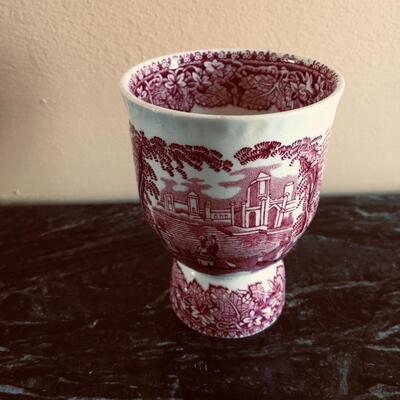 Vintage England Masonâ€™s Vista red transferware