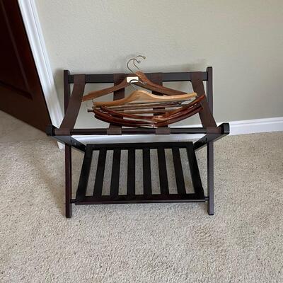 Wooden Luggage rack and wooden hangers
