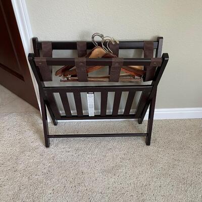 Wooden Luggage rack and wooden hangers