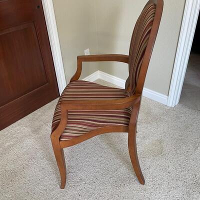 Fairfield Chair Company Balloon Back Upholstered Wood Arm Chair