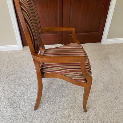 Fairfield Chair Company Balloon Back Upholstered Wood Arm Chair