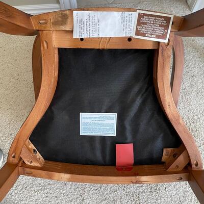 Fairfield Chair Company Balloon Back Upholstered Wood Arm Chair