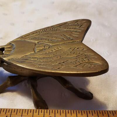 Small vintage brass fly box with hinged lid