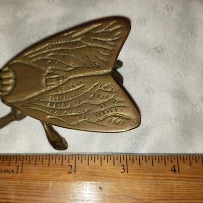 Small vintage brass fly box with hinged lid