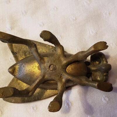 Small vintage brass fly box with hinged lid