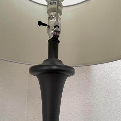 Black Metal Floor Lamp with drum shade