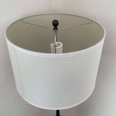 Black Metal Floor Lamp with drum shade