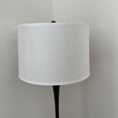 Black Metal Floor Lamp with drum shade