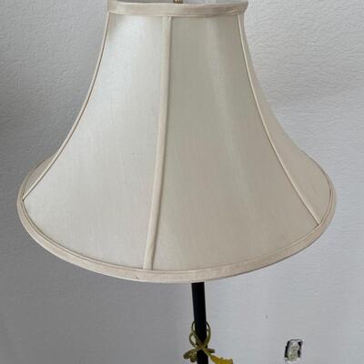 Black Metal Floor Lamp with ivory shade