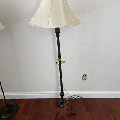 Black Metal Floor Lamp with ivory shade