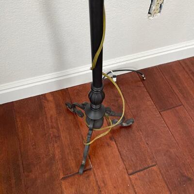 Black Metal Floor Lamp with ivory shade