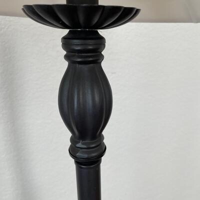 Black Metal Floor Lamp with ivory shade