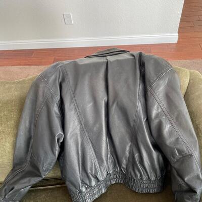 Men's M/L Black Leather Jacket, wool coat and Tommy Bahama Shirts
