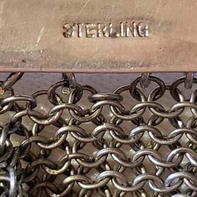 Sterling silver chain mail antique vintage purse