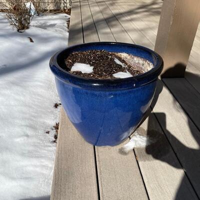 2 large Glazed Ceramic Planter Pots