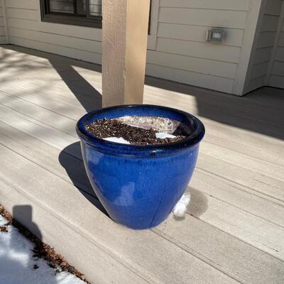 2 large Glazed Ceramic Planter Pots
