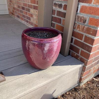 2 large Glazed Ceramic Planter Pots