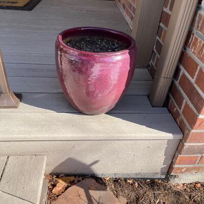 2 large Glazed Ceramic Planter Pots