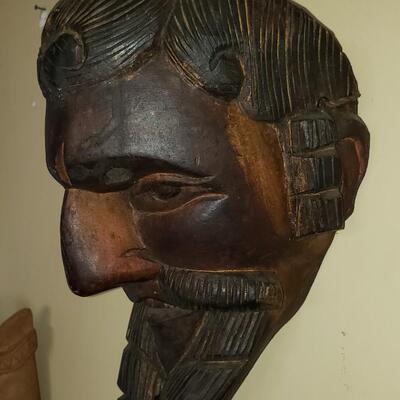 Vintage carved face mask #4