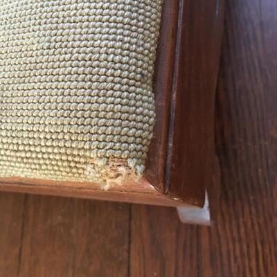 Antique embroidered footstool