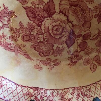 Masons transferware bowl with handles