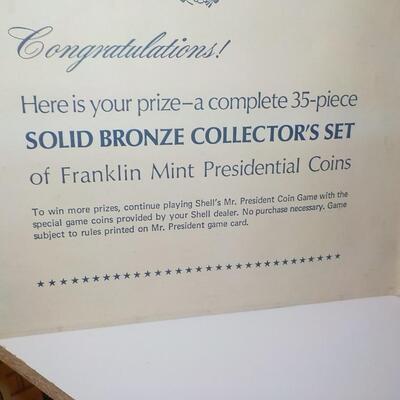 Presidential Hall of Fame Solid Brass collection coins. Franklin Mint.