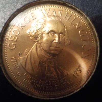 Presidential Hall of Fame Solid Brass collection coins. Franklin Mint.
