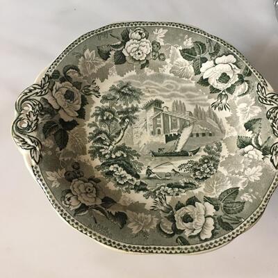 Footed compote transferware