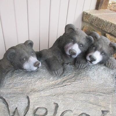'Welcome' Bear Theme Front Porch Decor- Impressively Sized