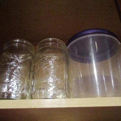 Assortment of Kitchen Related Goods- Glass and Tupperware